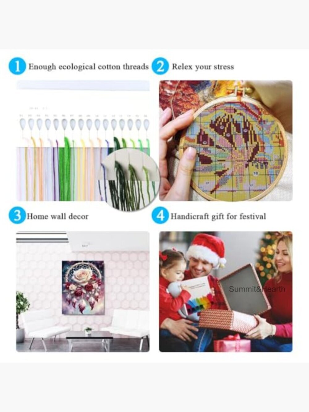 Dream Catcher Cross Stitch Kit for Beginners, 12x16 Inch Pre-Printed Pattern - Picture 6 of 7